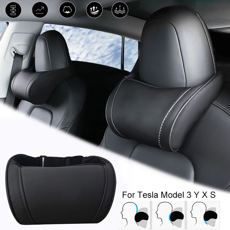 For Tesla Model 3 Y X S Neck Pillow Headrest Pillow Automobile Seat Neck Rest Auto Seat Head Support Pillow Model Y Accessories