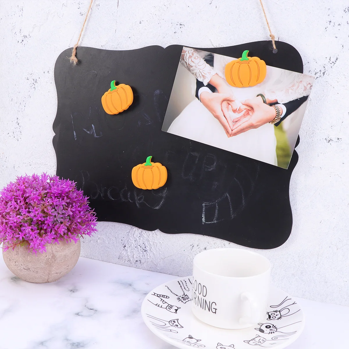 

10Pcs Pumpkin Shaped Fruit Refrigerator Magnets Cute Magnetic Stickers for Fridge Home Office Decoration Note Holder Metal