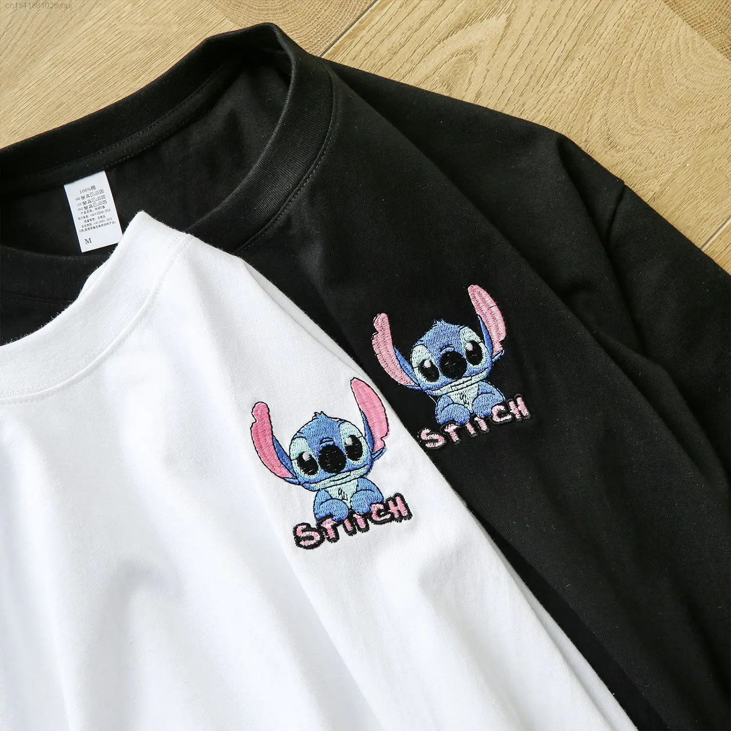 Disney Stitch Short Sleeve Embroidered T-shirt Y 2k Girls Summer Kawaii Anime Emo Harajuku Yk2 Tshirt Women Fashion Korean Tees