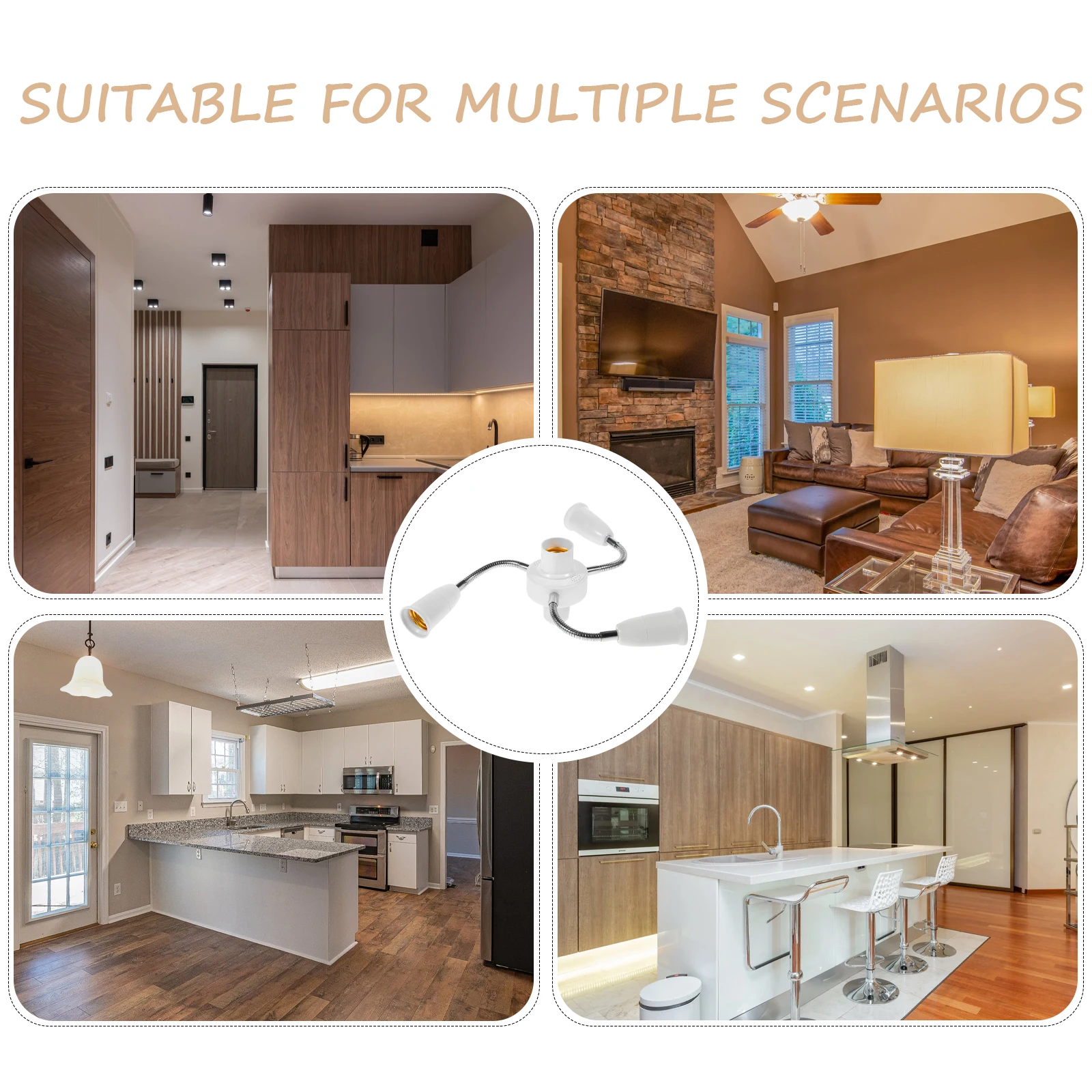 

Multi-Head Soft Tube Lamp Socket E27 Light Bulb Splitter Extension Adapter Flexible Holder For Led Bulbs Office Home