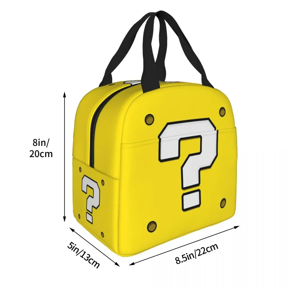 Question Block Marios Insulated Lunch Bag Leakproof Lunch Container Cooler Bag Tote Lunch Box Beach Travel Bento Pouch