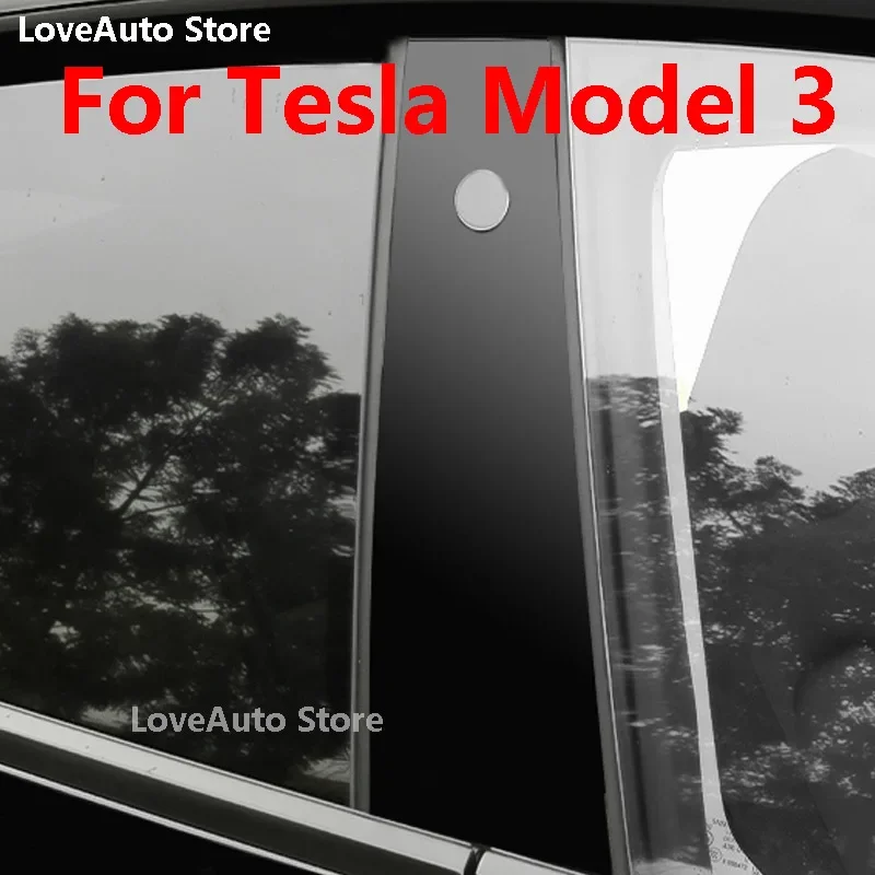 

For Tesla Model 3 2021 2020 2019 Car Window Central Column B C Pillar Cover Sticker Exterior Window Frame Protective Accessories