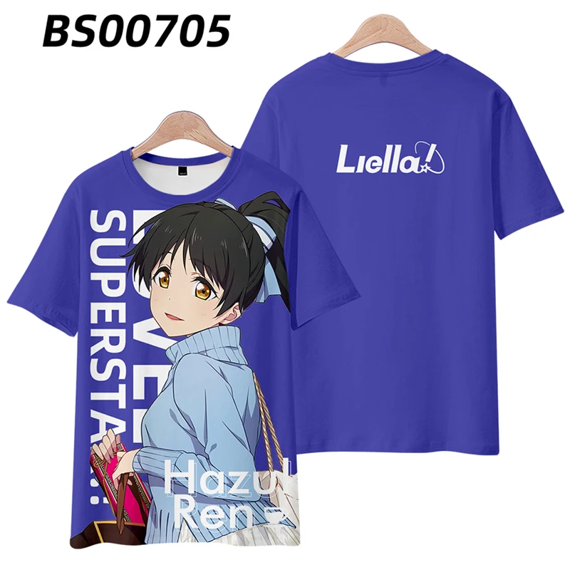 Anime Lovelive Smile Star 3D T Shirt pour hommes et femmes, T-shirt drôle à manches courtes, Économie graphiques, Streetwear Cosplay Costume, Mode estivale