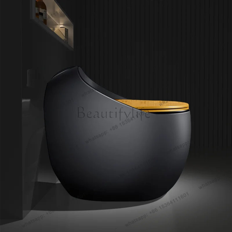 Black and gold toilet toilet toilet, ceramic creative personality, colored egg toilet, water saving and high impulse