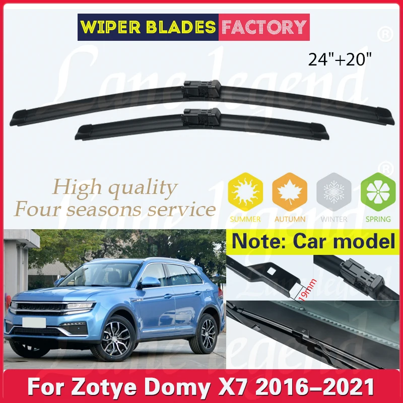 

For Zotye Domy X7 2016 2017 2018 2019 2020 2021 Wiper Front Wiper Blades Windshield Windscreen Clean Window Rain Brushes 24"+20"