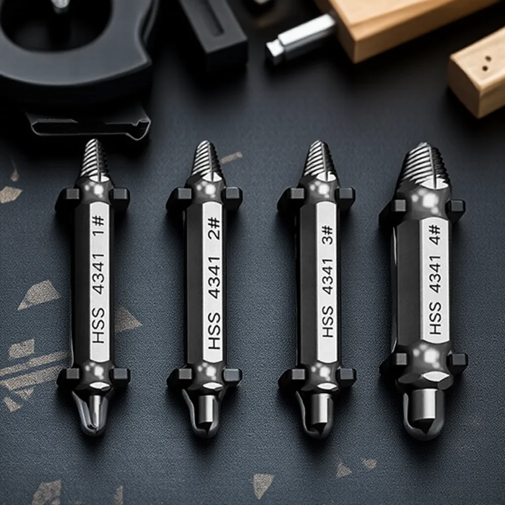 

HSS 4341 Набор сверл для извлечения винтов, инструмент для снятия сломанных поврежденных болтов, 1 шт., 4 шт., набор сверл из 6 шт.