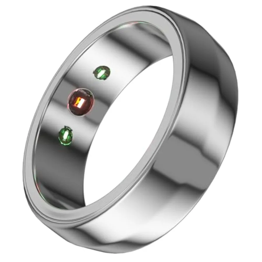 

All-Titanium Smart Health Ring Health Management for HR/Sleep/Blood Oxygen/Stress Activity/Step Tracking 7-Day Battery Life No