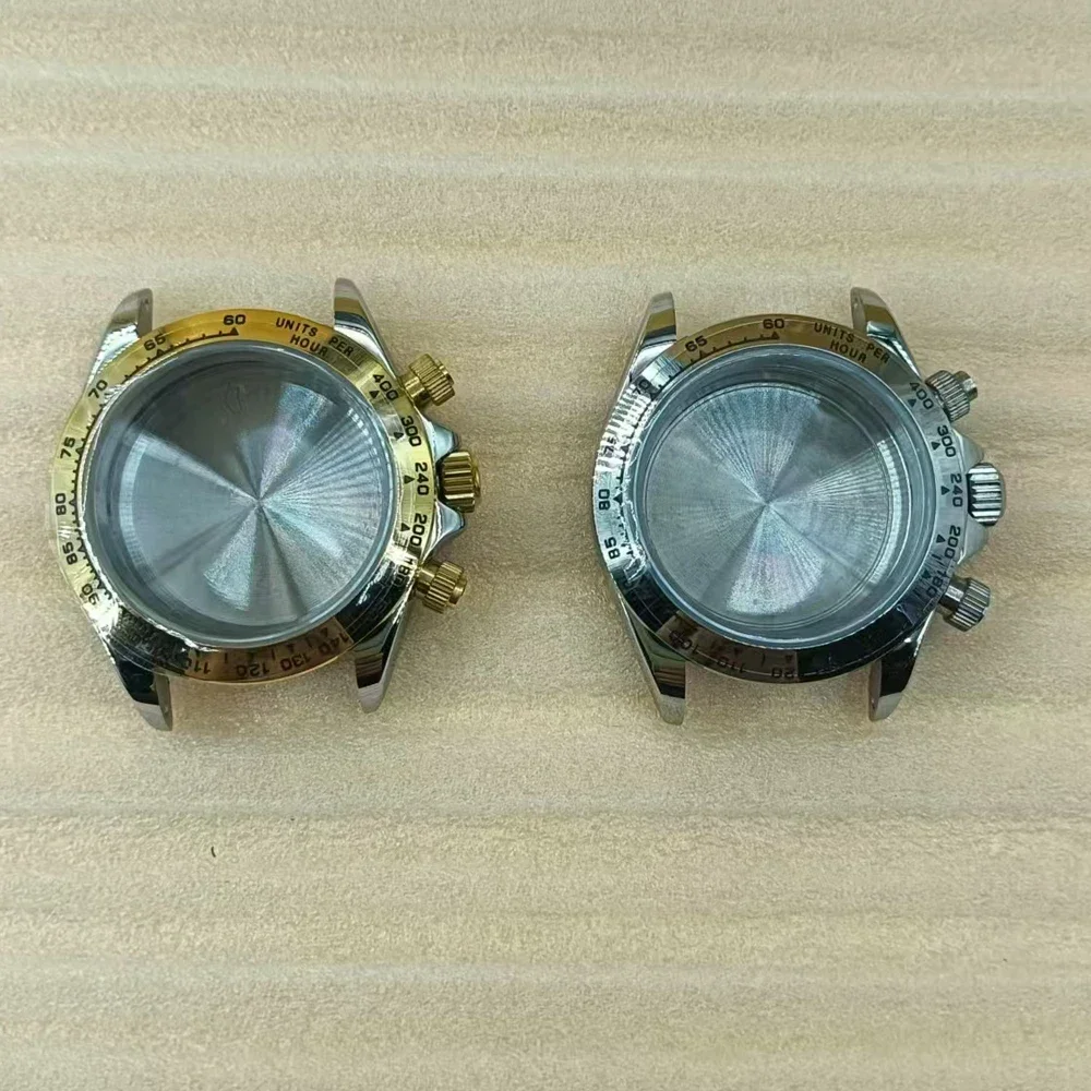 40Mm Saffierglas Quart Roestvrijstalen Horlogekast Fit Vk63 Quart Beweging Van Hoge Kwaliteit