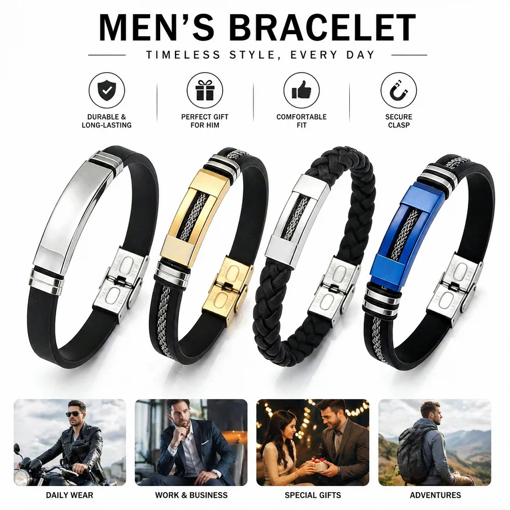 Alloy Fine Grinding Stainless Steel Bracelet Men Mesh Chain Bracelet with Magnetic Clasp Vintage Silver Cuff Bangle Fashion