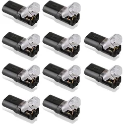 10/20pcs 2 Pin 2 Way Universal Compact Wire Terminals, No Wire-Stripping Required, Toolless Spring Wire Connectors, Quick Splice