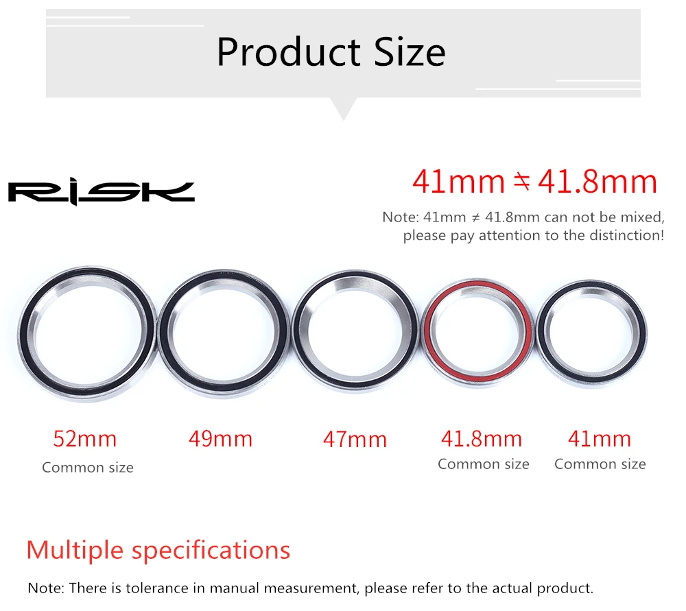RISIKO Fahrrad Headset Lager 41/41,8/47/49/52mm MTB Road Fahrrad Headset Lager Reparatur stahl Teile Fahrrad Zubehör – Detail 3