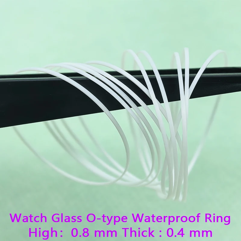 2/5 PCS Watch Glass Gasket Internal Dia 18-40mm High 0.8mm Thick 0.4mm O-Ring Watch Glass Waterproof Ring for Watchmaker
