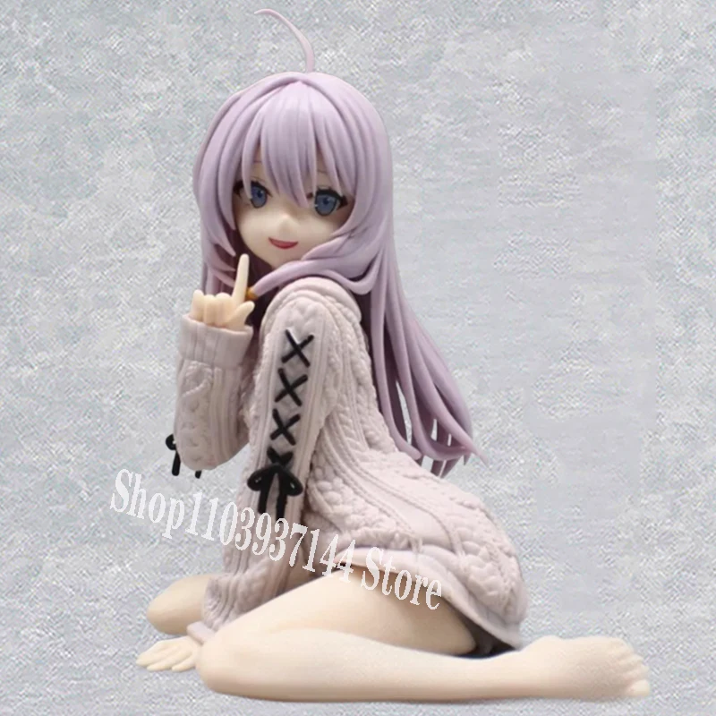 

15cm Kawaii Knit Dress Elaina Action Figures Wandering Witch The Journey of Elaina Figure Anime Sitting Model PVC Collection Toy