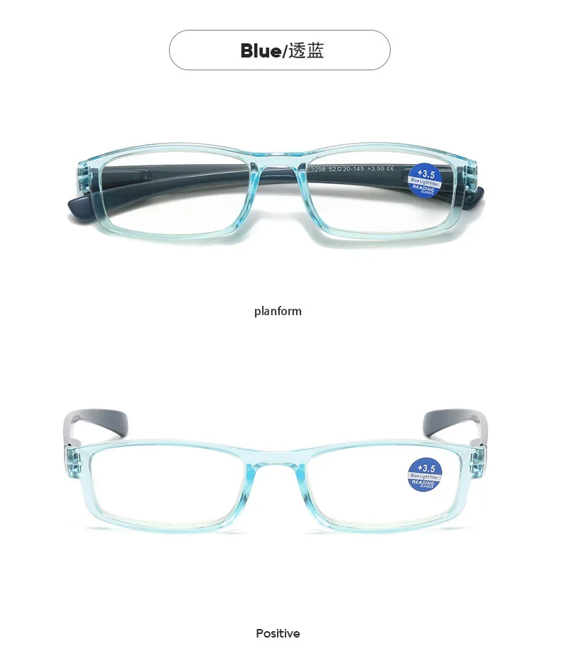 1,0 ~ 4,0 Farbverlaufs-Lesebrillengestell, Anti-Blaulicht-Brille, bequeme und leichte Lesebrille und Zubehör – Detail 22