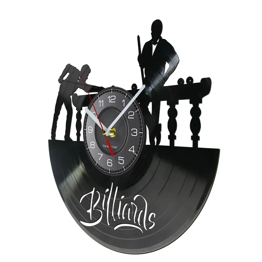 Billiards Ball Pool Design Re-purposed Vinyl Record Wall Clock Game Room Decor Snooker Vintage Album Home Decor Clock Wall Watch