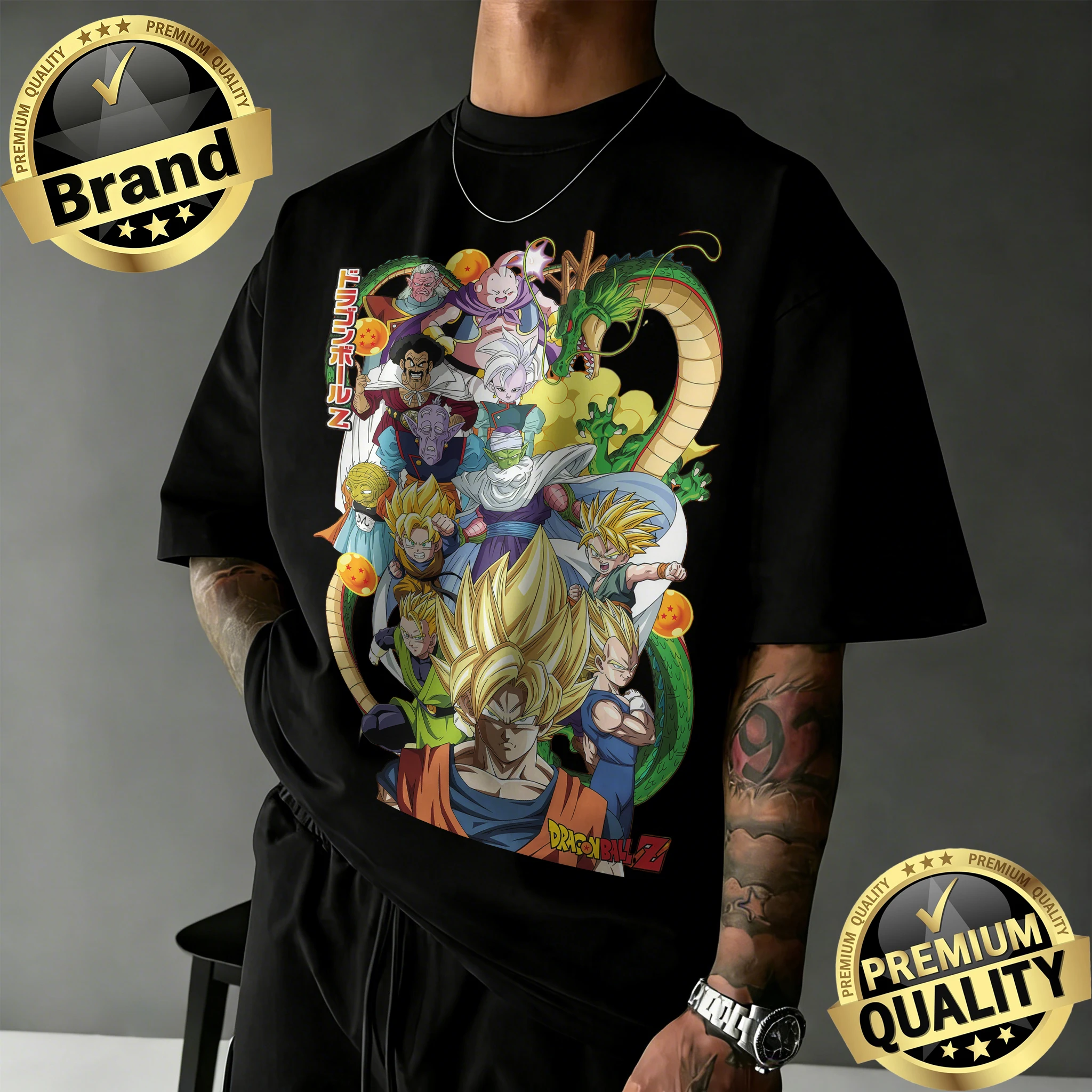 2026 Neuerscheinung Dragon Ball Z Baumwoll-T-Shirt Unisex Oversize Vintage Alle Charaktere & Shenron Grafik-Tee Fan-Freundliches Anime-Oberteil