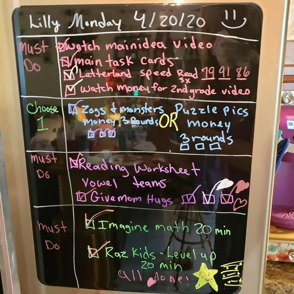 ملصق الثلاجة PET ملصقات السبورة جدول لوحة الرسم المغناطيسي المغناطيسي 30*21 سنتيمتر الأطفال السود #5