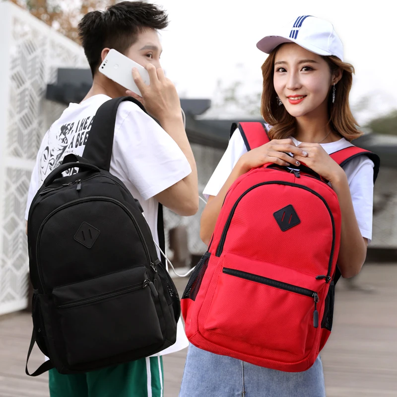 Solid Color Backpack Fashion Men Women Backpack High Capacity Schoolbags For Teenager Girls Boys Male Shoulder Bags