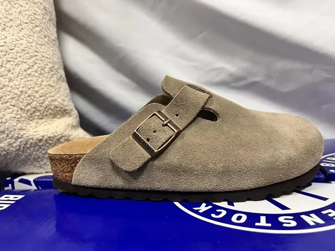 Sandalias de cuero Boston de alta calidad para mujeres y hombres, zapatos de moda de verano que combinan con todo, sandalias para mujer