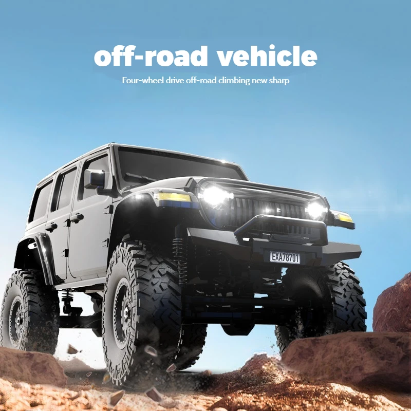 OLANZ 1:24 RC Crawler Car 4WD Full Scale Off-Road Vehicle Strong Torque Remote Control Truck with LED Lights Climbing Toy