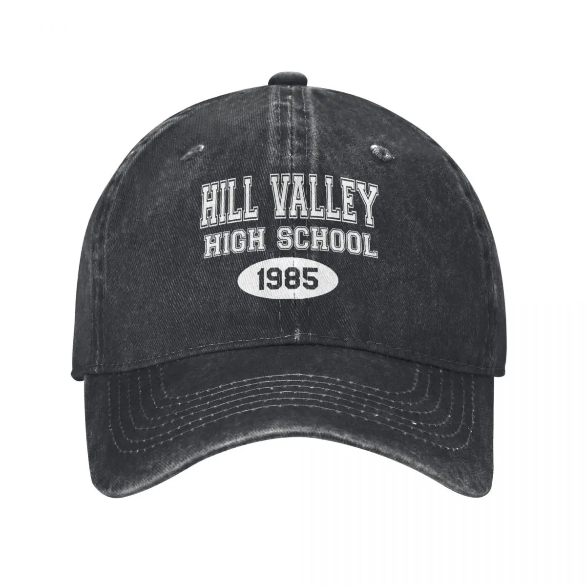 Hill Valley High School Back To The Future Baseball Cap Casual Distressed Denim Classic Movie Series Sun Cap Unisex Outdoor Hats