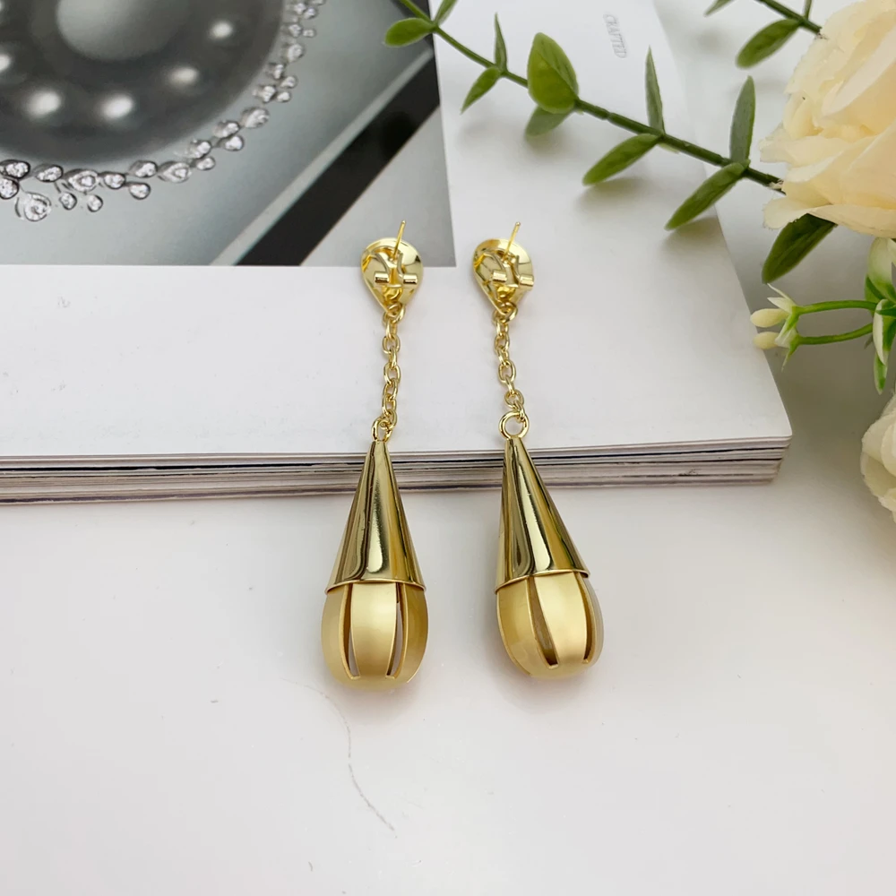 Yuminglai Fashion Luxury Dubai Jewelry Accessories Superior Quality Goldplated Earrings for Women FHK24418