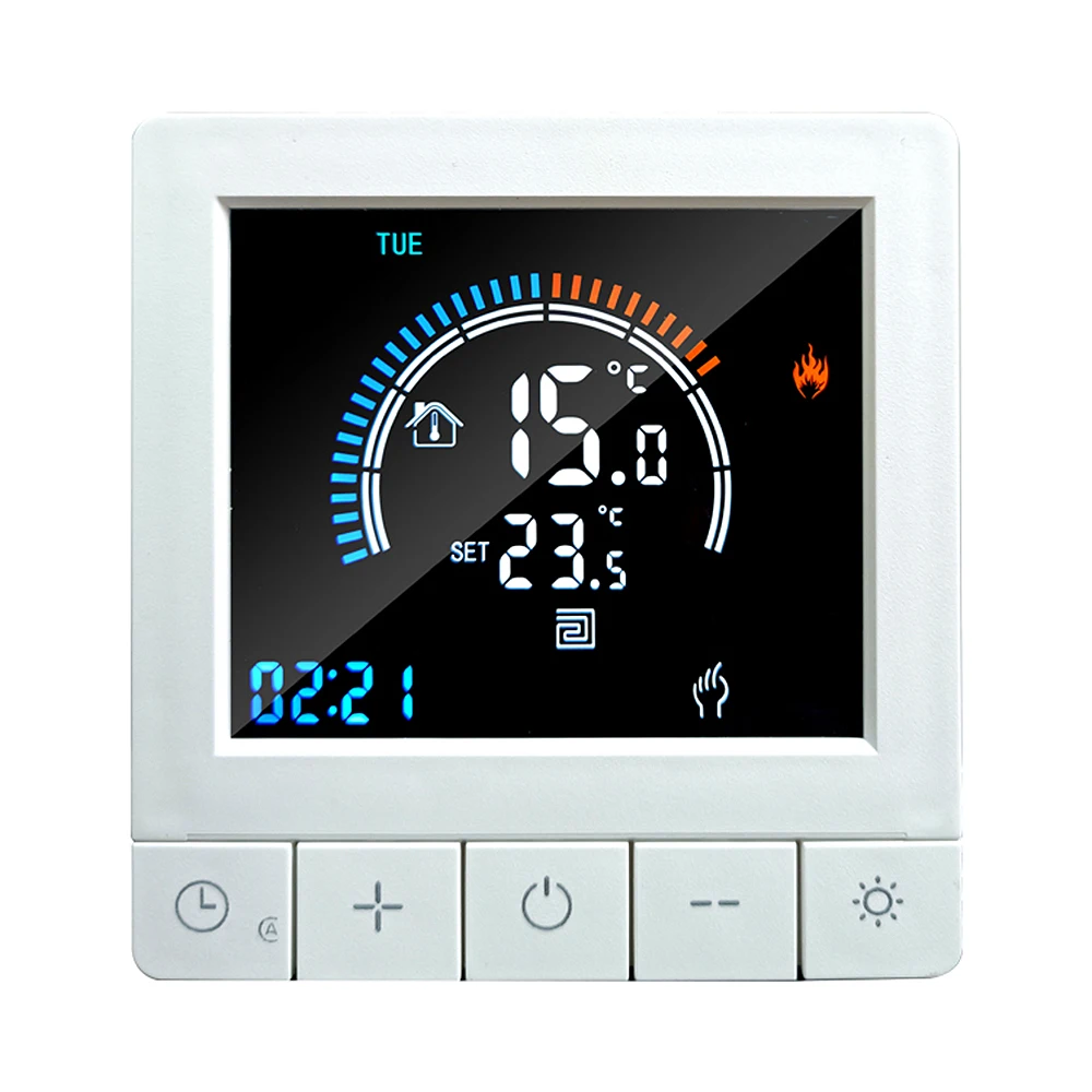 

Programmable Digital Thermostat with Child Lock WiFi LCD Display NTC Sensor Water Heating Warm Floor Underfloor Temperature