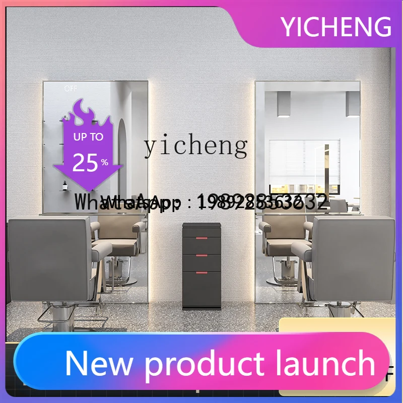 

J1 Simple Hair Salon Barber Shop Mirror Table Stainless Steel Single and Double Sided Floor Mirror Special Mirror