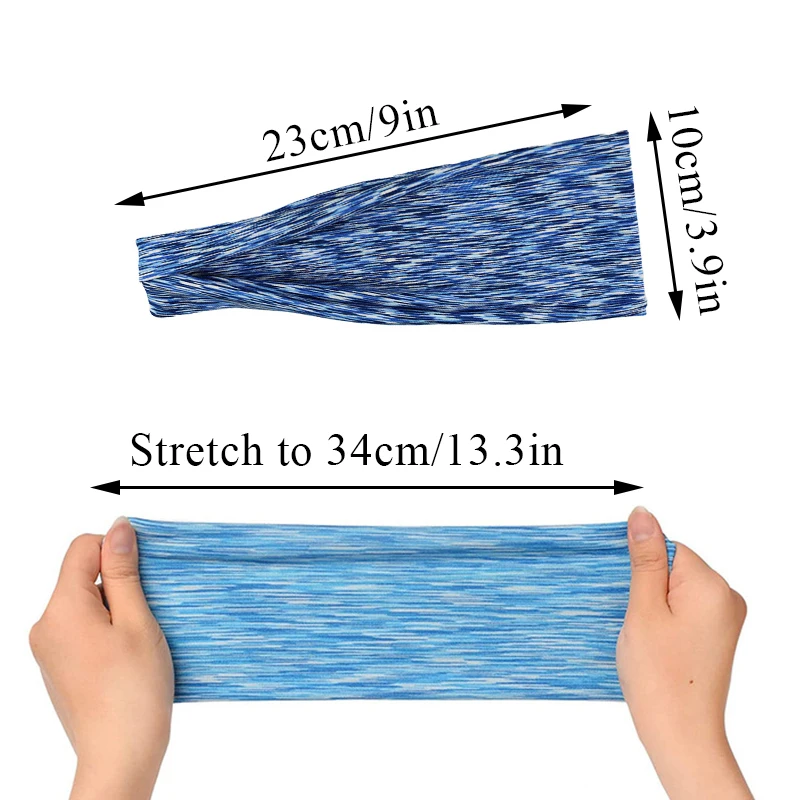 人気! 男性と女性のためのユニセックスの大きな弾性ヘッドバンド,ストライプ,グラデーション,ランニング,フィットネス,ワイドターバン,ヘッドラップ,スポーツ,ヘアバンド