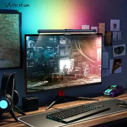 Lámpara de escritorio LED RGB, lámparas de mesa regulables para ordenador de oficina, cuidado de los ojos, para estudio, lectura, Monitor de pantalla, barra de luz colgante