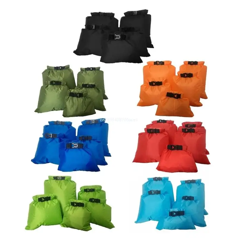 5 pçs à prova dwaterproof água saco seco ar livre praia fivela sacos armazenamento leve saco seco para acampamentos,