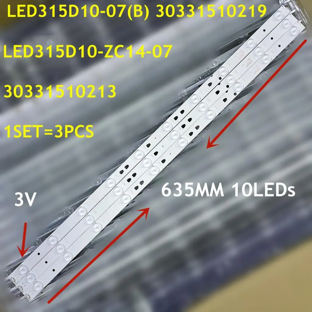 Tira de luces LED de iluminación trasera, accesorio para piezas (B) LED315D10-07 LED32R31W LE32F3000W LE32E1900 LE32E5900 LE32D8810 LED315D10-ZC14-07, 3 V320BJ6-Q01