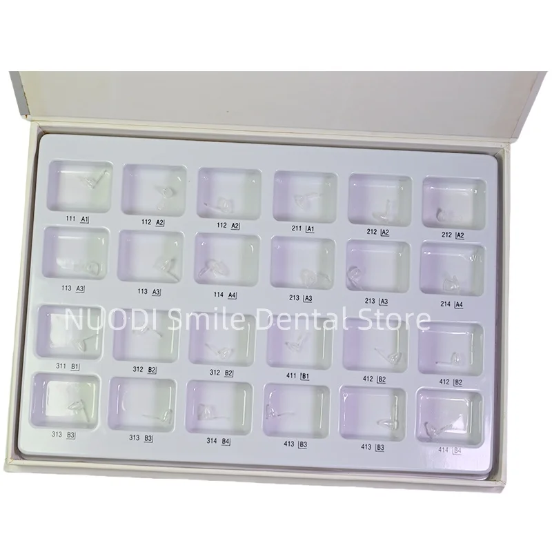 24pcs/48pcs Dental Pediatric Deciduous Clear Strip Crown Kids Primary Anterior Crowns Pedo Form Composite Resin Teeth Crowns