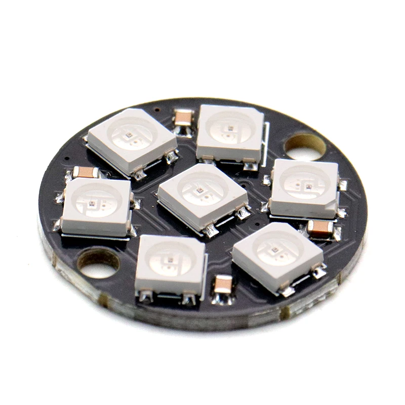 10PCS/7-bit WS2812 5050 RGB LED Built-in full-color driver color light Round Development Board Ring