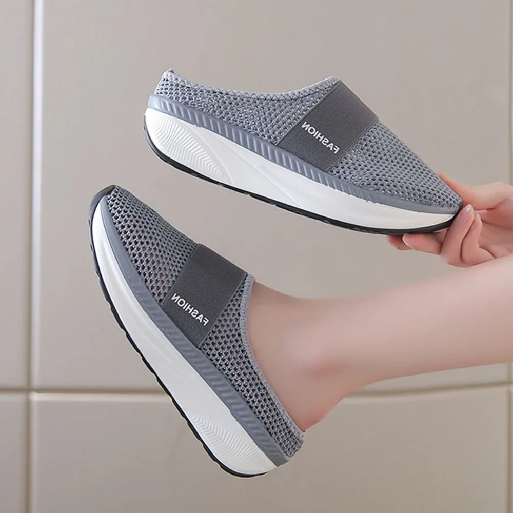 Women Slingback Sandals 2024 Summer Mesh Ladies Breathable Casual Shoes 35-43 Large-Sized Female Home Outdoor Slip On Slipeprs