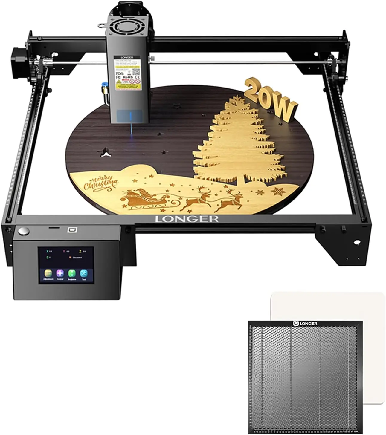 

Ray5 20W Laser Engraver Machine, Laser Class Ii & Eycomb Working Table 15.7""*15.7""