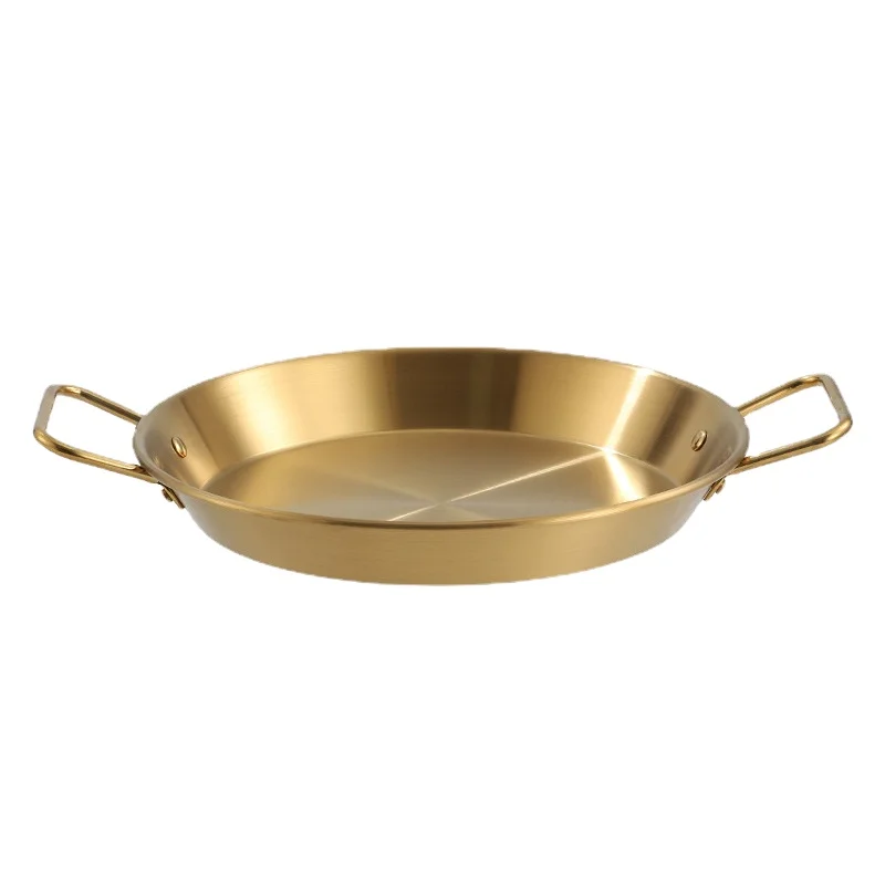 

Frying Pan Spanish Seafood Pot Korean-style Double-ear Stainless Steel Pan Suitable for Salad Plate Pasta Plate Cooking Pots