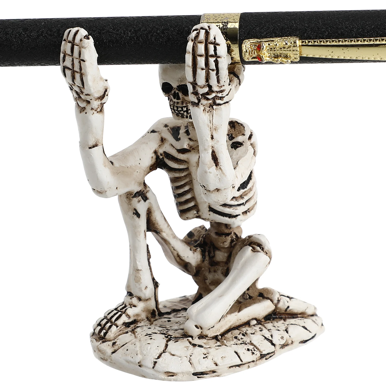 Skull Pen Holder Halloween Desktop Ornament Tabletop Pencil Mini Decoration Storage Rack Brush Birthday for Boy