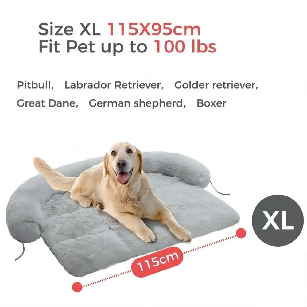 Dog Bed Large Sized Dog Fluffy Dogs Bed Couch Cover Calming Large Dog Bed Washable Dogs  Mat for Furniture Protector Supplies