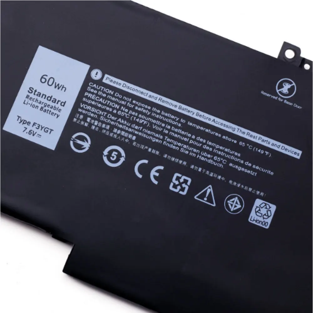 NEW F3YGT Laptop Battery For DELL Latitude 12 7000 7280 7480 DM3WC 0DM3WC 2X39G 7.6V 60WH