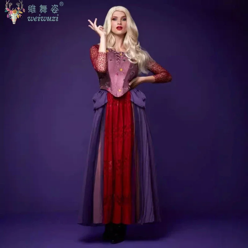 

Halloween Medieval Witch Queen Role-playing Costume Funny Prank Winifred Fancy Dress Set Slim Fit Fishbone Top Party Costume