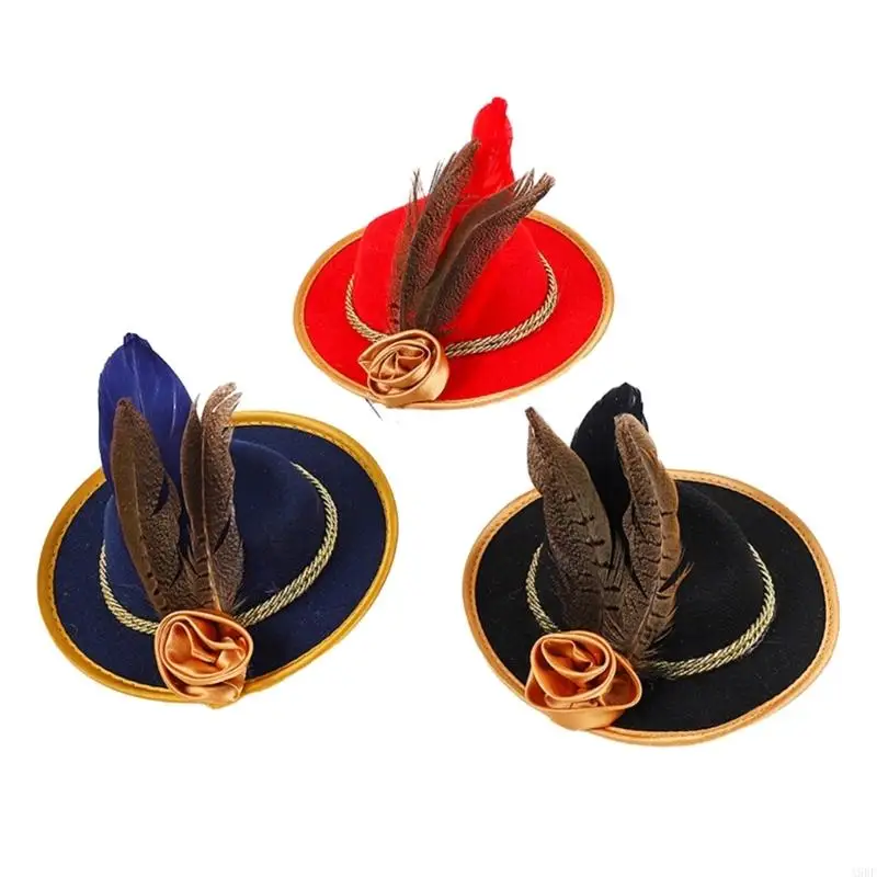 

A9BF Elegant Fascinator Top Hat Pillbox Hat for Women Cocktail Tea Party Headwear Exquisite French Fascinator for Halloween