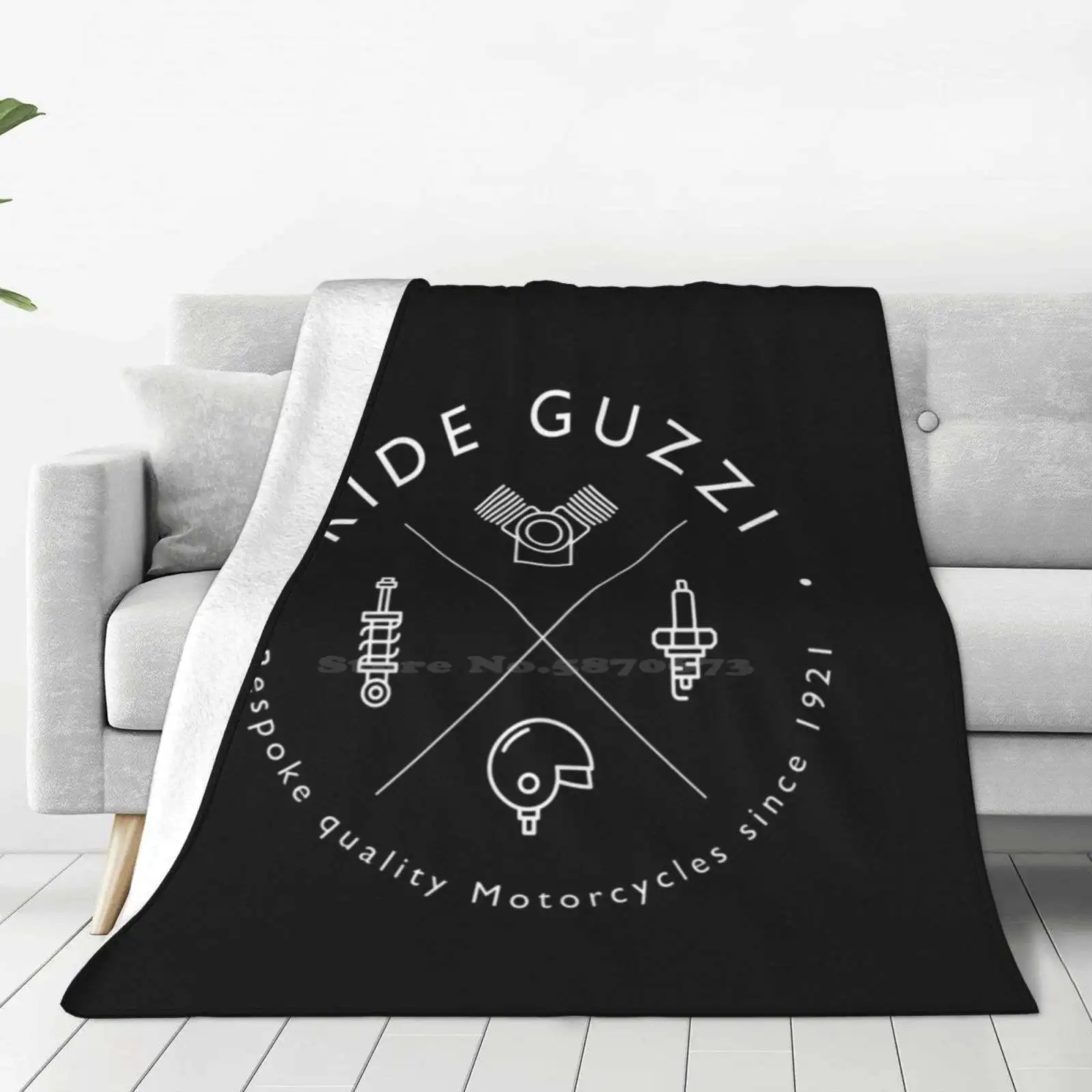 Moto Guzzi Mechanic Logo-Dark Air Conditioning Soft Blanket Moto Guzzi Motorcycle Motorbike Club Audace California Bobber