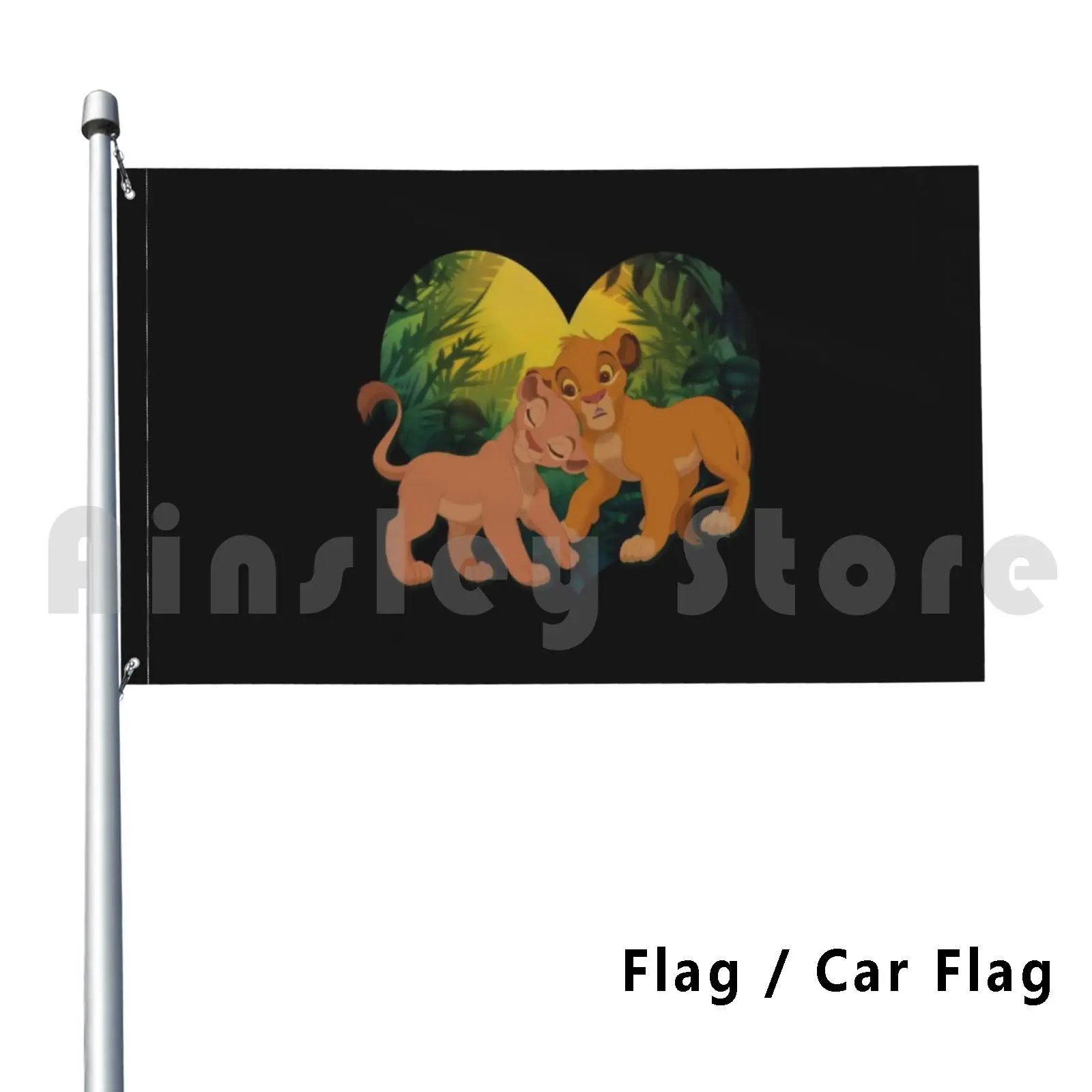 Lion King Character Illustration , Simba Nala Lion Sarabi Mufasa Outdoor Decor Flag Car Flag Lion King