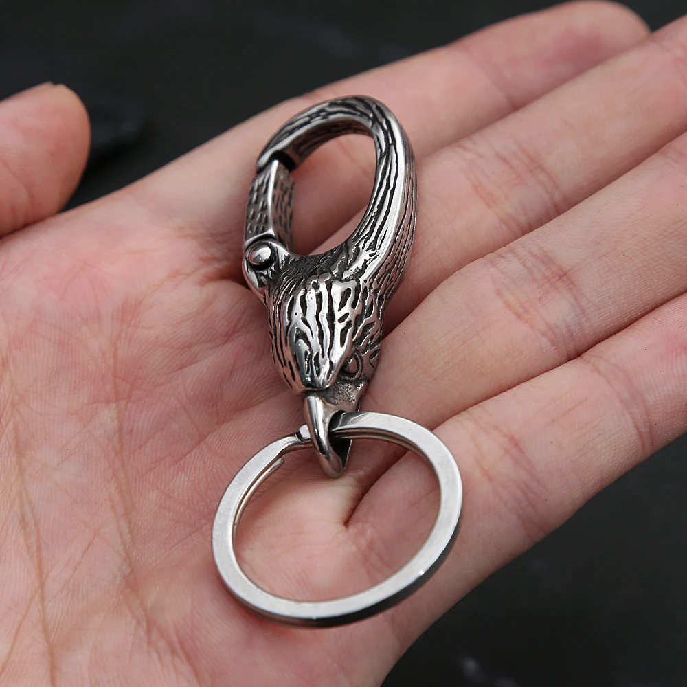 Viking Pirate Odin Mounts Raven Keychain Charms Ragnar Lothbrok Metal Keychains For Men Stainless Steel Fashion Jewelry Gift