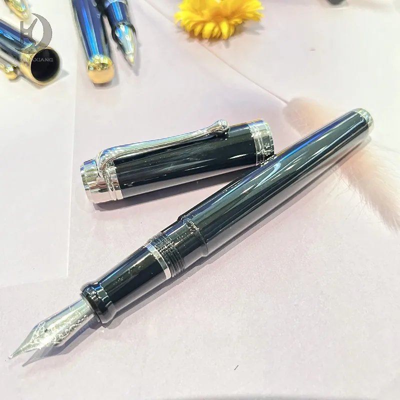 

1 PCS JD 158 Luxury Black With Gold Silver Trim Fountain Pen/Rollerball Pen,Classic Business Pen,Suitable for Corporate Gift
