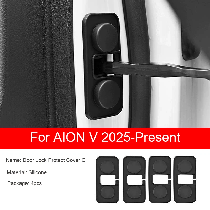 4PCS Car Silicone Door Limiter Damper Pad For GAC AION ES V UT RT 2022-2026 Lock Shock Absorber Door Check Arm Protector Cover
