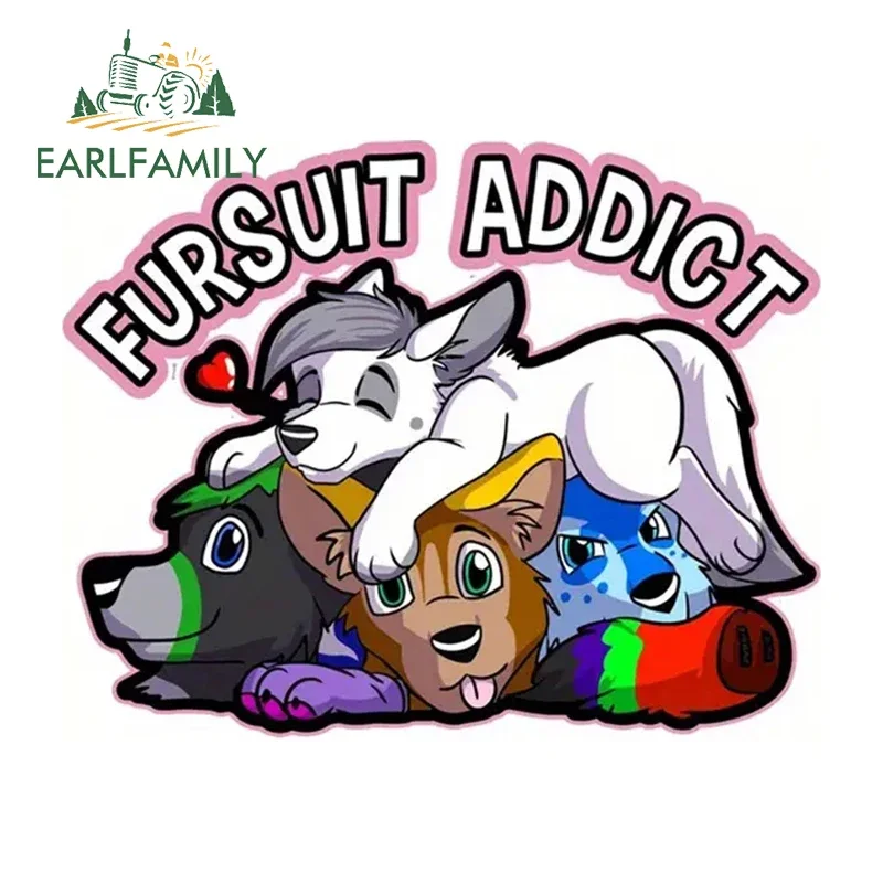 EARLFAMILY 13 سنتيمتر X 10.3 سنتيمتر ل Fursuit مدمن ملصقات السيارات السيارات الكتابة على الجدران واقية من الشمس الشارات الفينيل سيارة التفاف الوفير ويندوز السلع