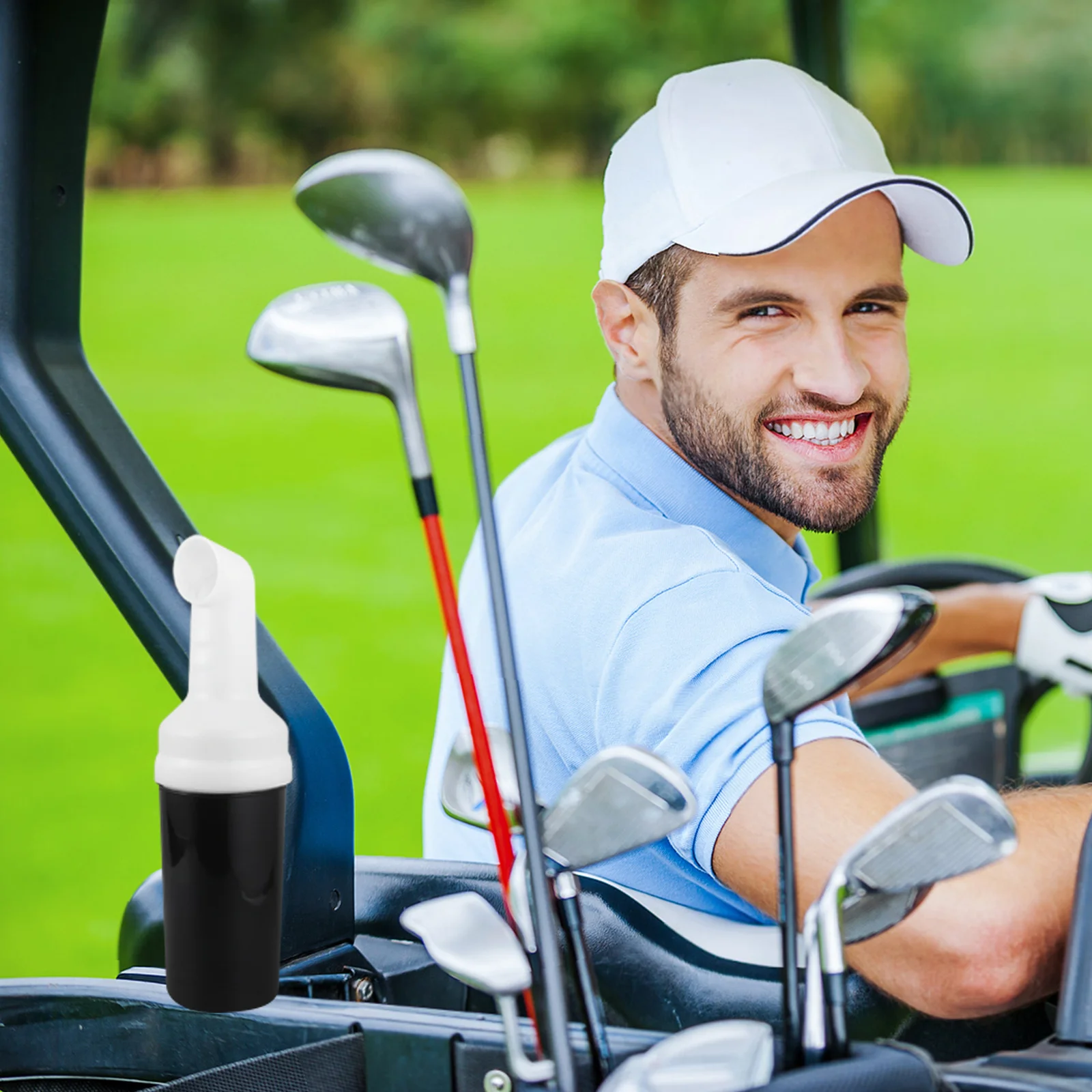 Golf Cart Sand Bottle Attachment Small Container Holder No Drilling Divot Repair Sand Holder for Golf Trolley Accessories Course