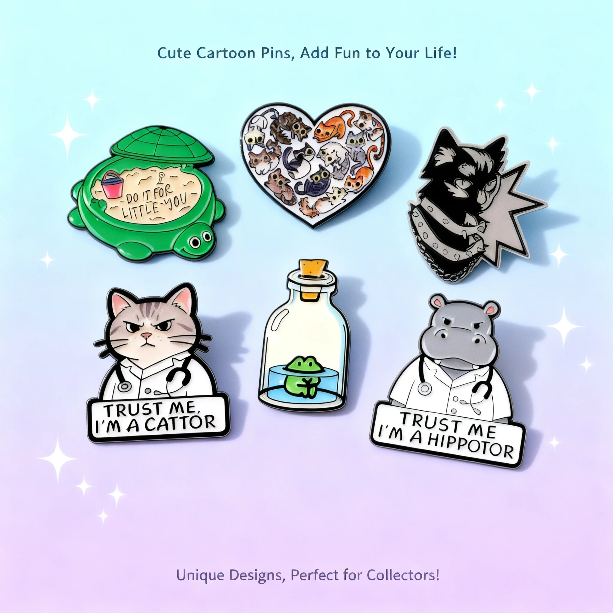

Cute Cat Doctor Enamel Pin Cartoon Frog Badges Hippo Brooches Animals Lapel Pins Cosplay Accessories Toys Gifts for Backpack